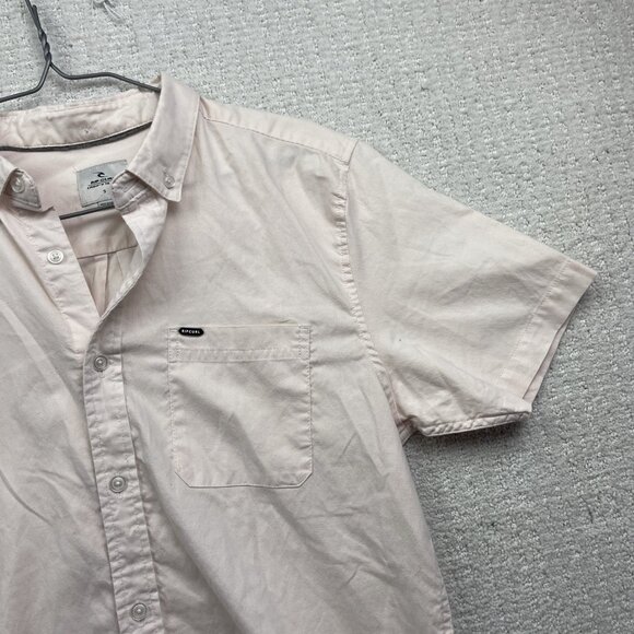 Rip Curl Shirt Casual Button-Up Short Sleeve Men Size S Standard Fit Light Pink - Picture 3 of 14